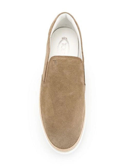 Shop Tod's Slip-on Sneakers In Neutrals