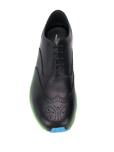 Shop Comme Des Garçons Homme Deux Multicolour Sole Oxford Shoes In Black