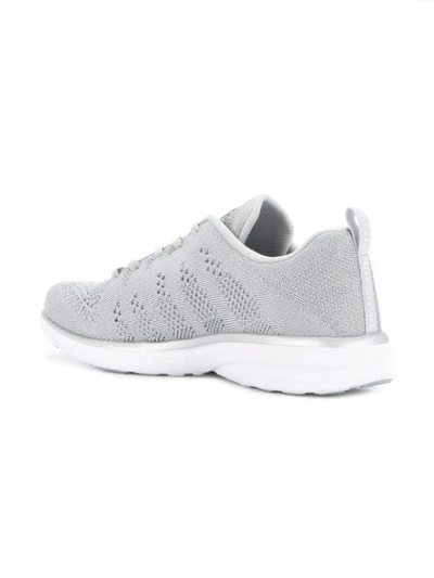 Shop Apl Athletic Propulsion Labs Perforated Lace-up Sneakers In Grey