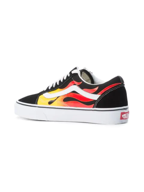 low top vans flames