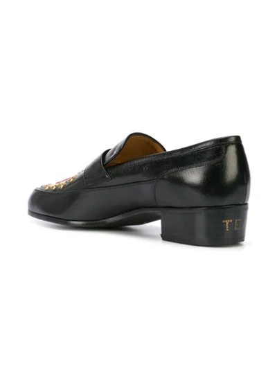 Shop Gucci Leather Loafer With La Patch In Black