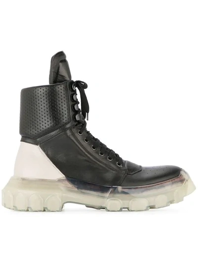 Shop Rick Owens Tractor Dunk Boots In Black