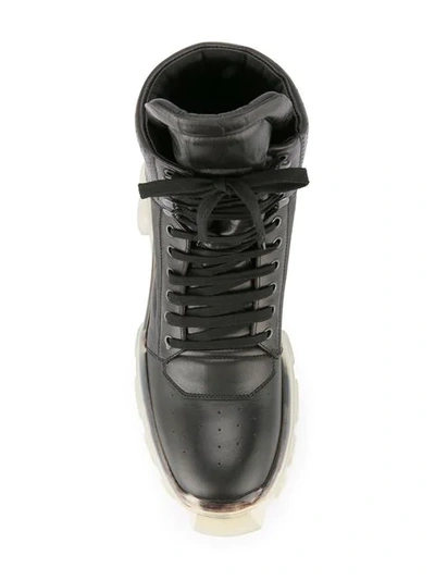 Shop Rick Owens Tractor Dunk Boots In Black