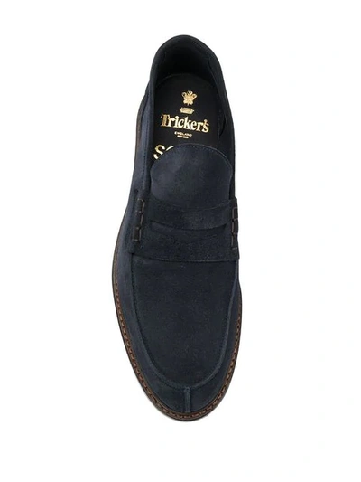 Shop Tricker's Adam Loafers In Blue