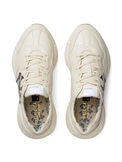 Gucci Men's Rhyton Sneaker With Ny Yankees™ Print In White Leather |  ModeSens