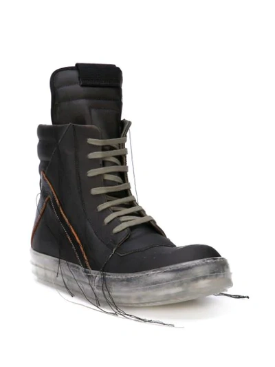 Shop Rick Owens Distressed Hi-top Sneakers In 36r990