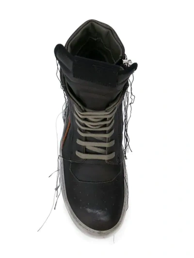 Shop Rick Owens Distressed Hi-top Sneakers In 36r990