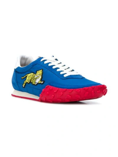 Shop Kenzo Tiger Appliqué Sneakers In Blue