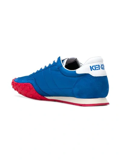 Shop Kenzo Tiger Appliqué Sneakers In Blue
