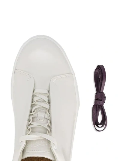 Shop Eytys White Doja Leather Sneakers 