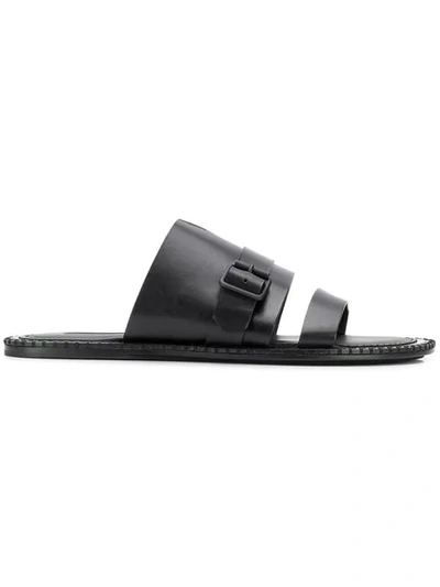 Shop Ann Demeulemeester Buckled Flat Sandals In Black