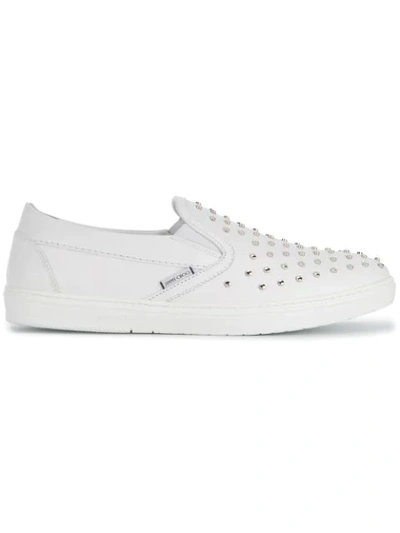 Shop Jimmy Choo Grove Slip-on Sneakers In White