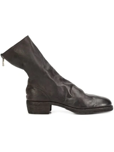 Shop Guidi Rear Zip Boots In Black