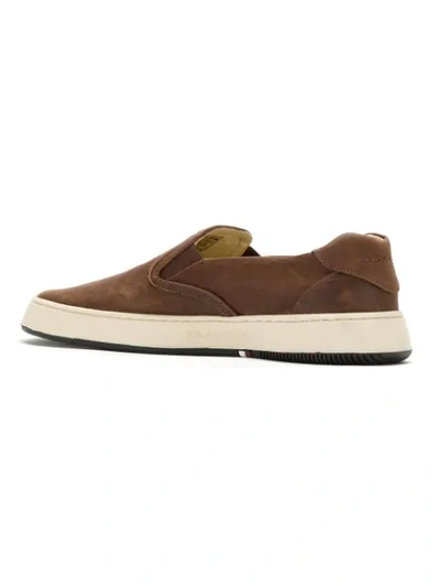 Shop Osklen Leather Slip On Sneakers In Brown