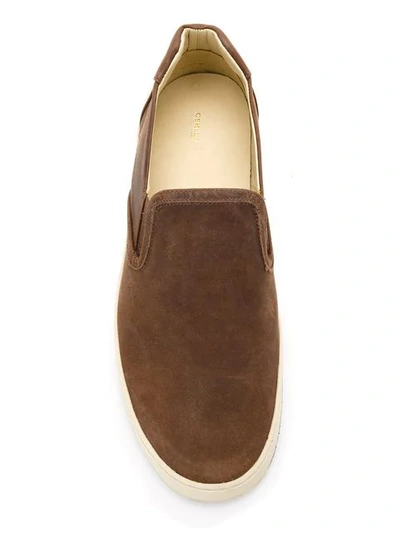 Shop Osklen Leather Slip On Sneakers In Brown