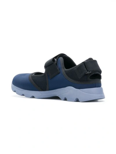 Shop Marni Mesh Touch Strap Sneakers - Blue