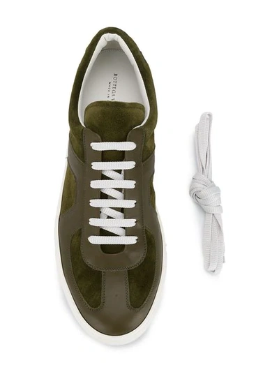 Shop Bottega Veneta Intrecciato Weave Detail Sneakers In Green