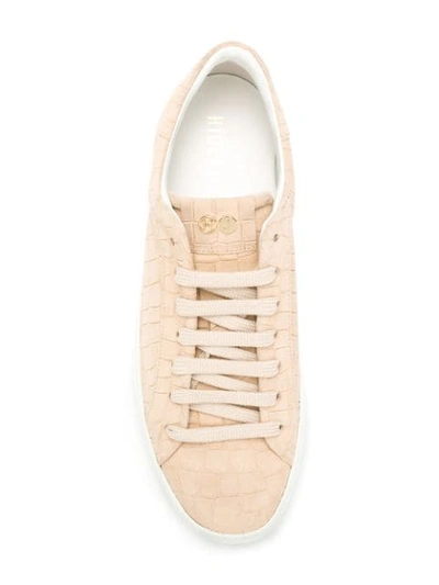 Shop Hide & Jack Crocodile Effect Sneakers In Neutrals