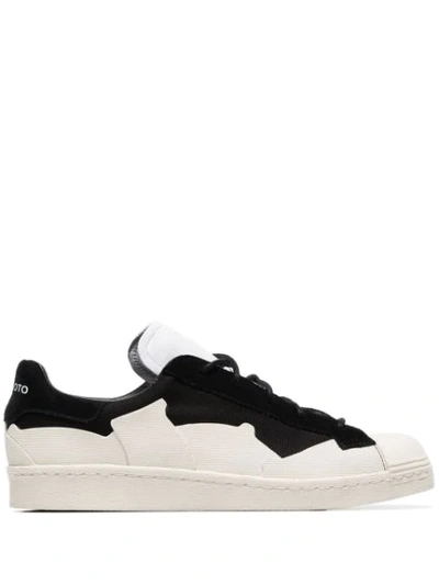 Shop Y-3 Black And White Super Takusan Suede And Canvas Low Top Sneakers
