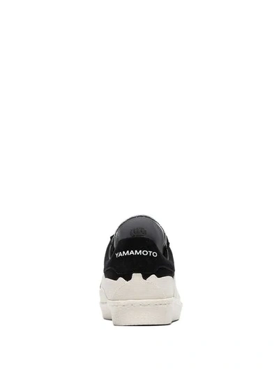 Shop Y-3 Black And White Super Takusan Suede And Canvas Low Top Sneakers