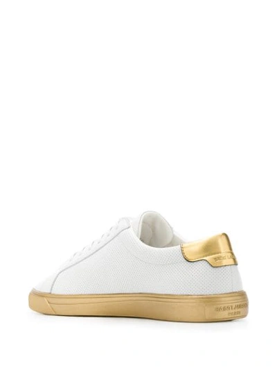 Shop Saint Laurent Andy Perforated Sneakers In White