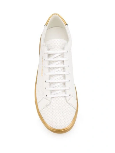 Shop Saint Laurent Andy Perforated Sneakers In White