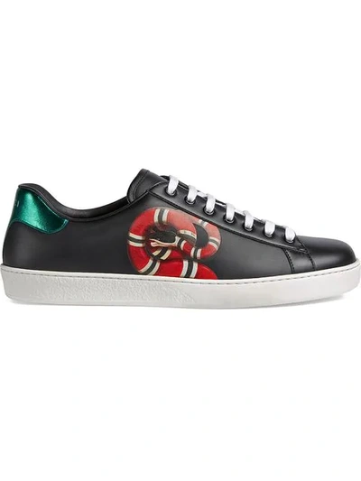 Shop Gucci Ace Kingsnake Print Sneaker In Black