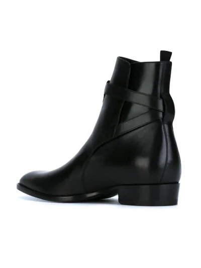 Shop Saint Laurent 'wyatt' Ankle Boots In Black