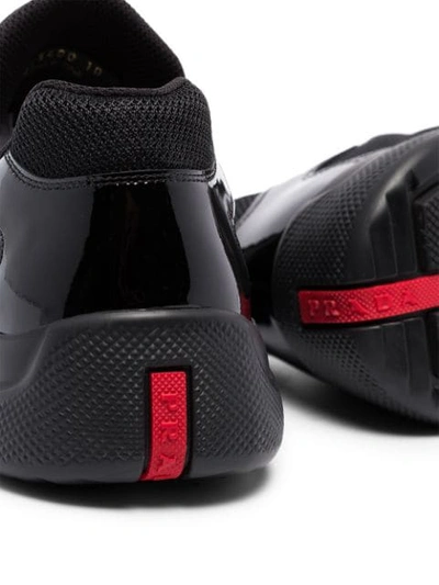 Shop Prada Americas Cup Low-top Sneakers In Black