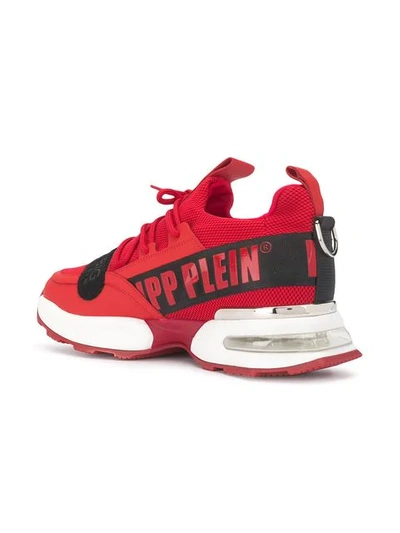 Shop Philipp Plein Chunky Low Top Trainers In Red
