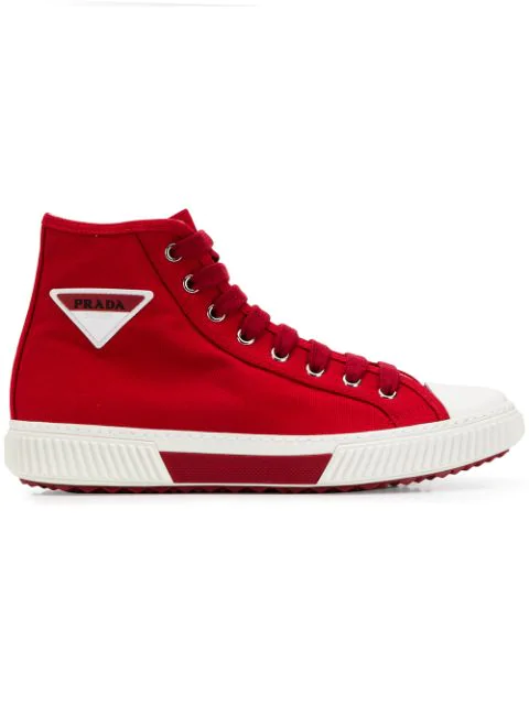 prada trainers red