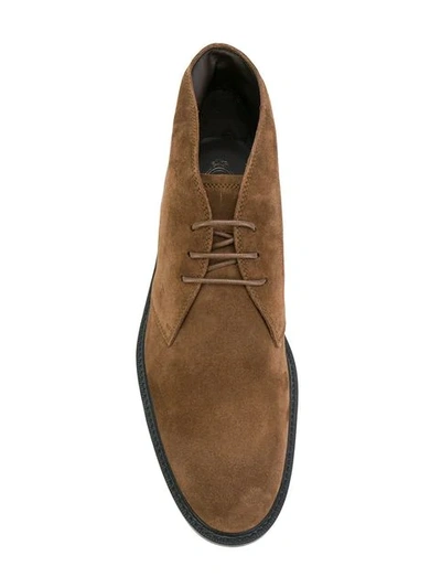 Tod's Polacco Suede Chukka Boots In Brown | ModeSens