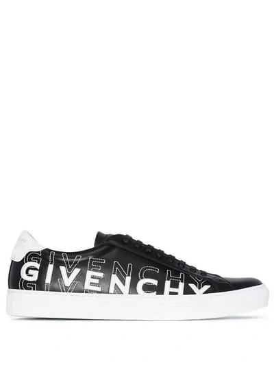 Shop Givenchy Embroidered Logo Low Top Sneakers In Black