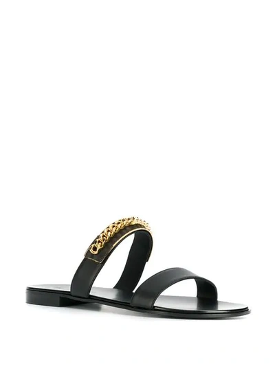 Shop Giuseppe Zanotti Zak Chain Sandals - Black