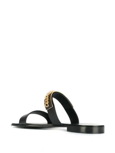 Shop Giuseppe Zanotti Zak Chain Sandals - Black