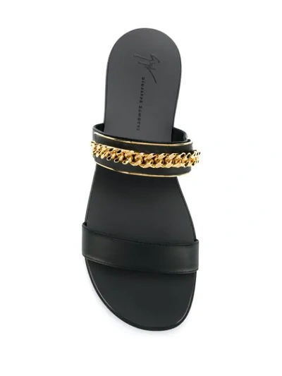 Shop Giuseppe Zanotti Zak Chain Sandals - Black