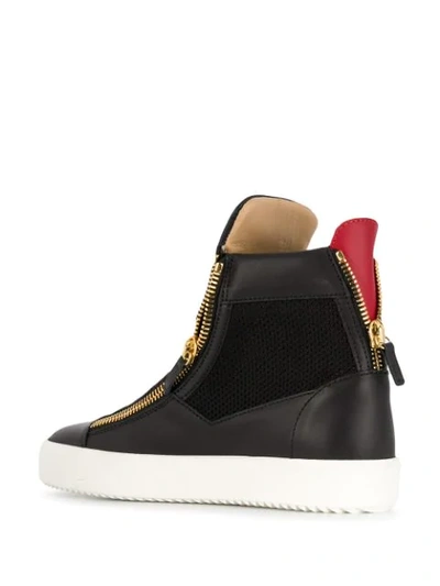 Shop Giuseppe Zanotti Mesh Panel Sneakers - Black