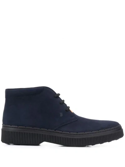 Shop Tod's Lace-up Boots In Blue