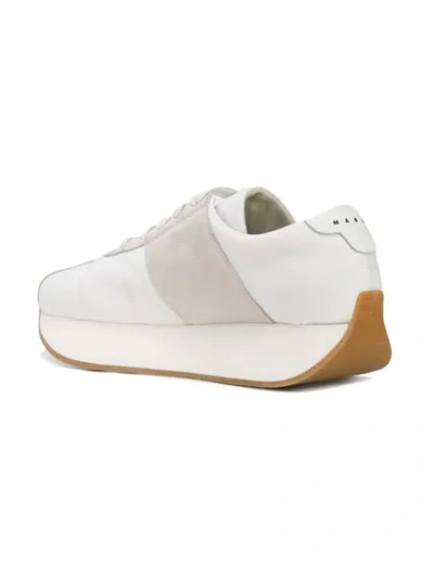 Shop Marni Rabbit Patch Sneakers In White