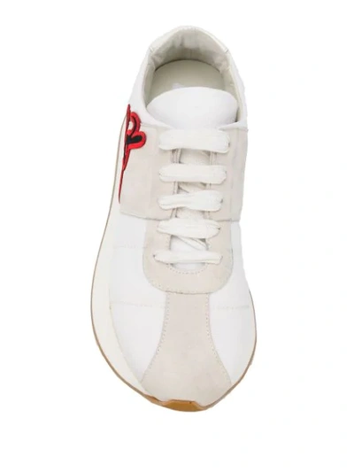 Shop Marni Rabbit Patch Sneakers In White