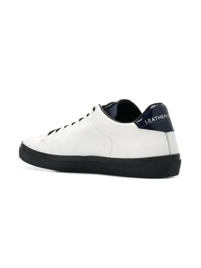 Shop Leather Crown Lace-up Sneakers - White