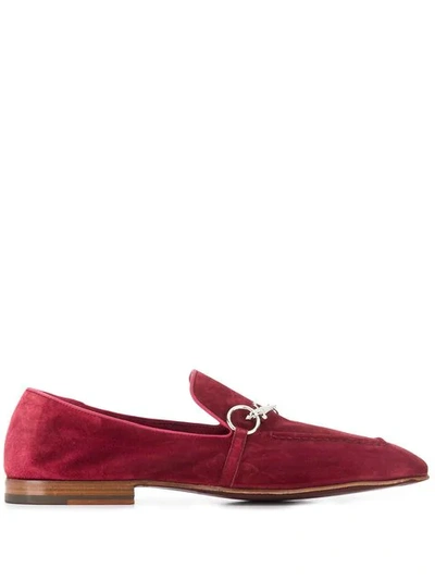 Shop Cesare Paciotti Silver-tone Detail Loafers In Red