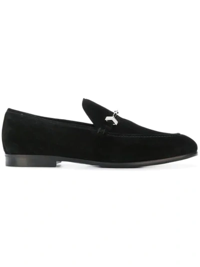 Shop Jimmy Choo Buckle Embellished Loafers In Black
