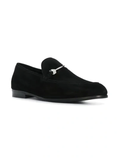 Shop Jimmy Choo Buckle Embellished Loafers In Black