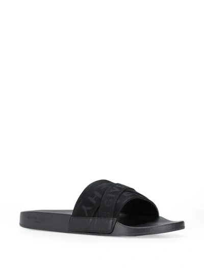 Shop Givenchy Logo Sliders In Black