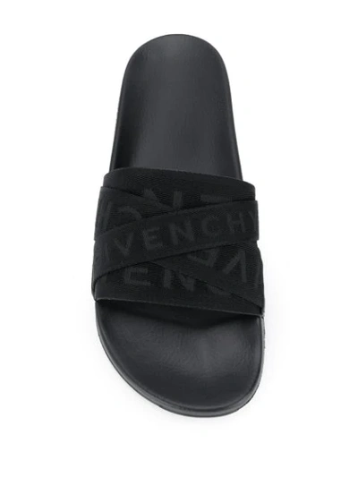 Shop Givenchy Logo Sliders In Black
