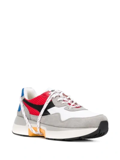 Shop Diadora Colour-block Sneakers In Grey