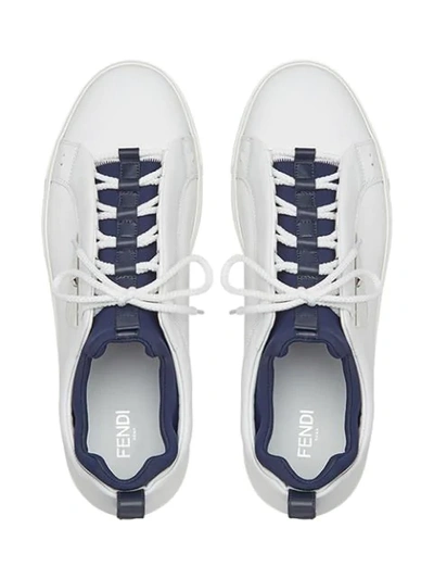 Shop Fendi Bag Bugs Eyes-appliqué Sneakers In White