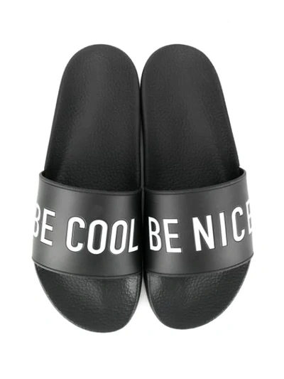 Shop Dsquared2 Be Cool Be Nice Slides In Black