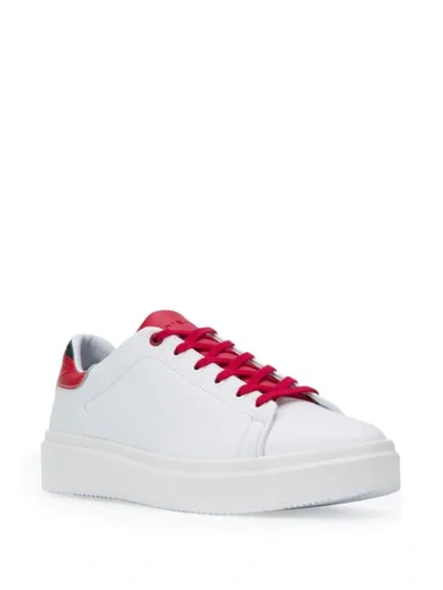 Shop Tommy Hilfiger Contrast Panel Sneakers In White